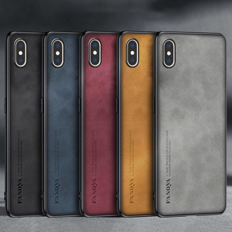 Für iPhone X XS Max Hülle Luxus PU Leder Handyhülle Für iPhone XR iPhoneX S Rückseite Matte Silikon Vollschutz Coque