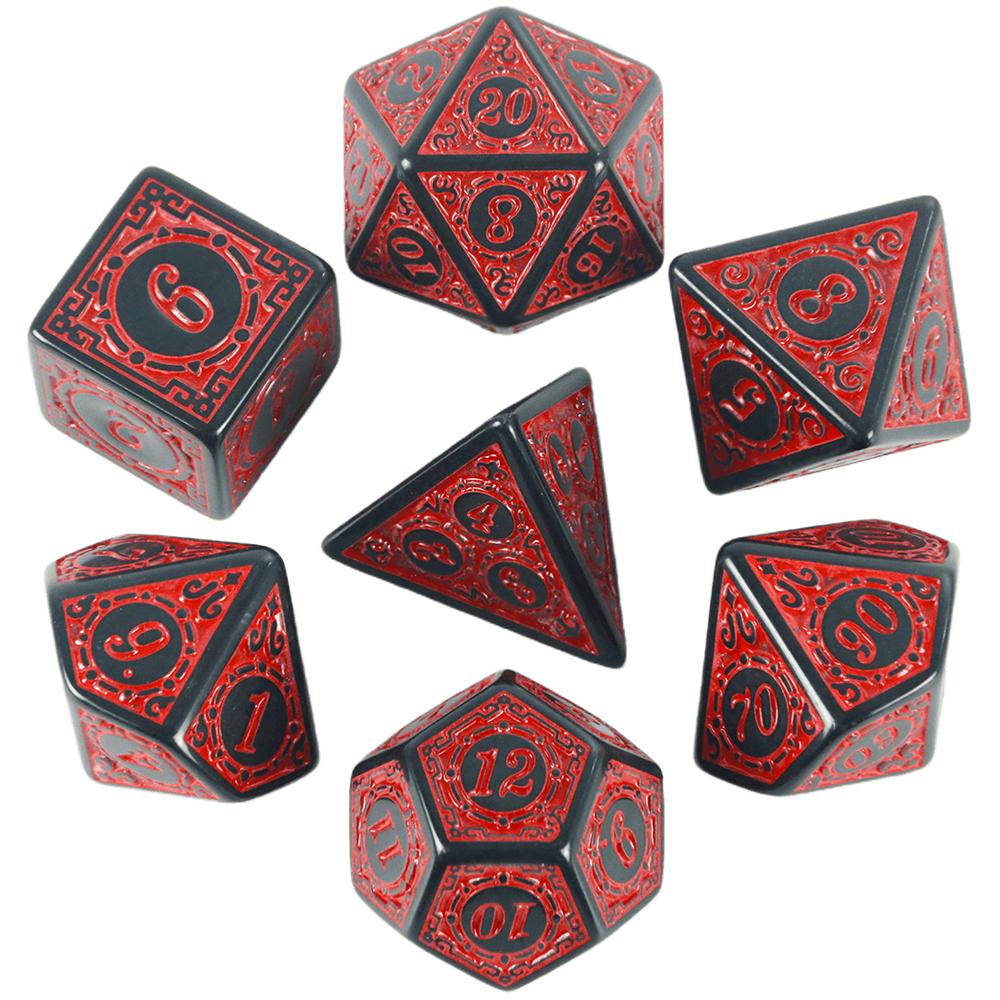 Dice Collection Polyhedral Dice High Quality Plastic Dice Collection Unique Pattern Stunning Classic Style Font Style Ideal for Role Playing Games