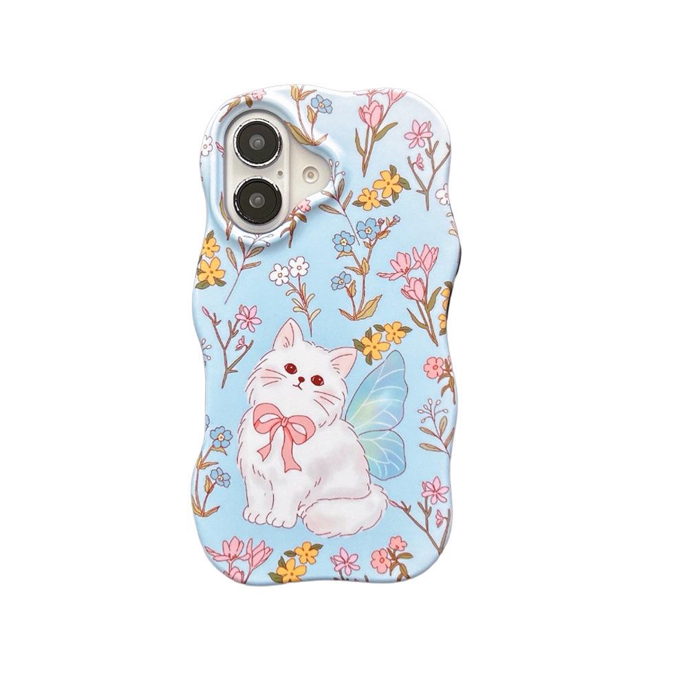 Blue Bow Frosted Case for iPhone 13/14 and 16 Pro Max