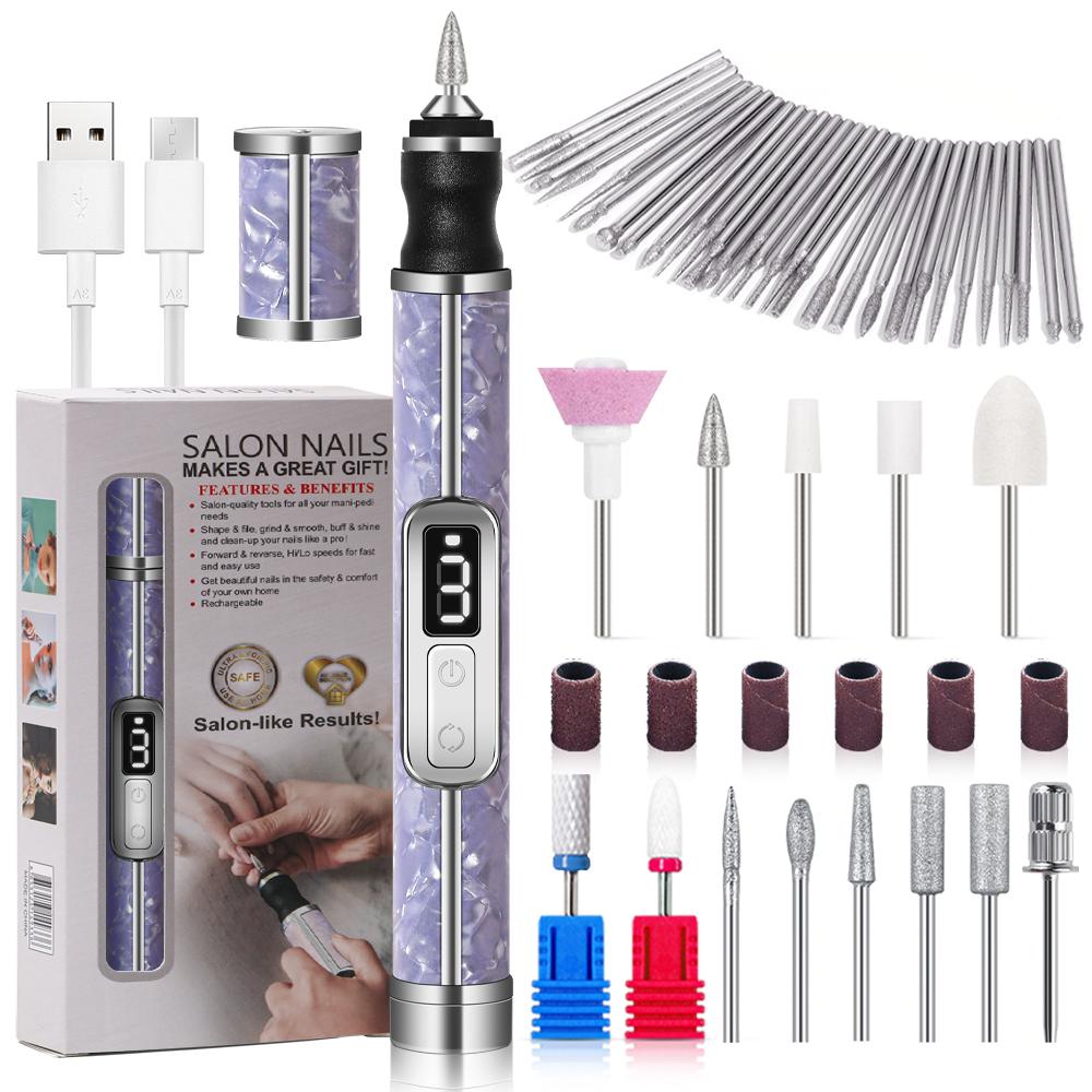 Electric Nail Drill Professional Nail Polishing Machine Multiple Gears Low Noise Nails Sander File Set For Manicure Salon Tools