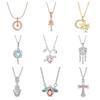 S925 Silver Dreamcatcher Cross Key Pendant Necklace Fashion Light Luxury Rose Gold K Gold Jewelry