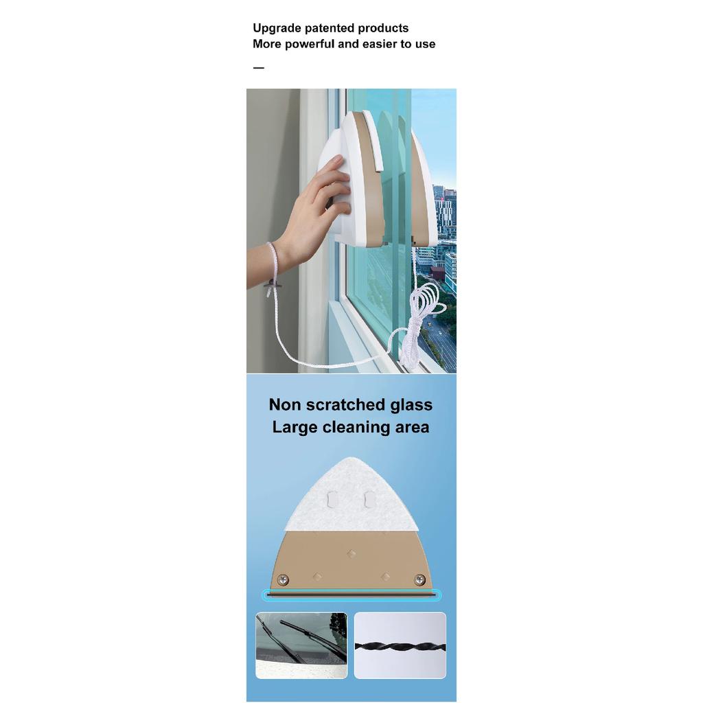 NEW Household Office Special Window Cleaner Magnetic Glass Window Cleaning Tool Automatic Water Discharge Double-layer Wiper