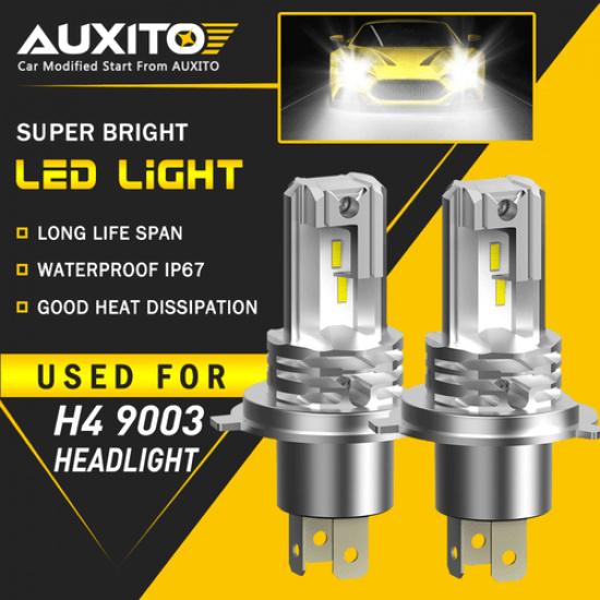 2X AUXITO H4 9003 HB2 24000LM LED Headlight High Low Beam 6500K Bulbs M4 EXV