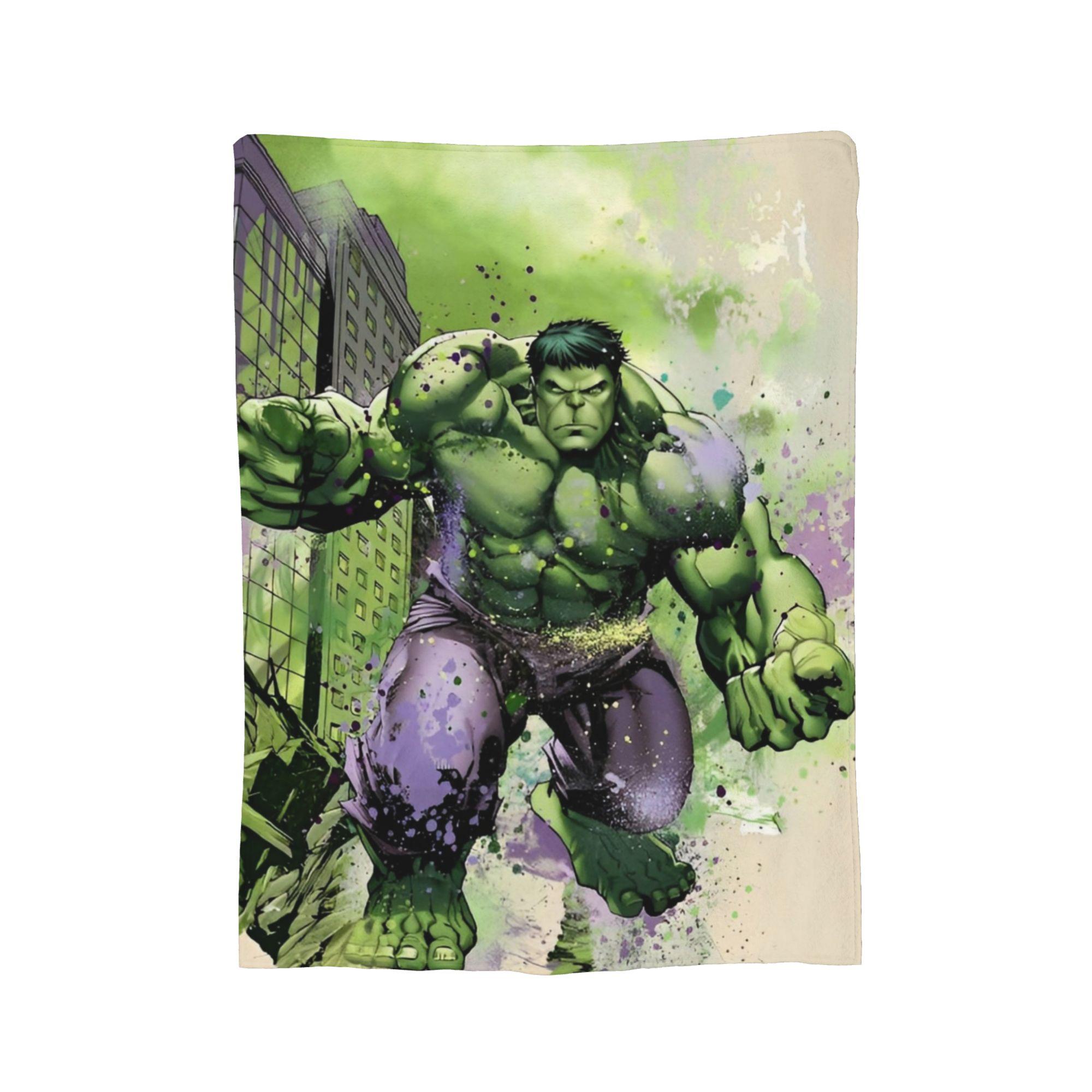 

Retro Hulk Fleece Throw Blanket Blankets for Sofa Travel Super Soft Bedspread, 75x90cm