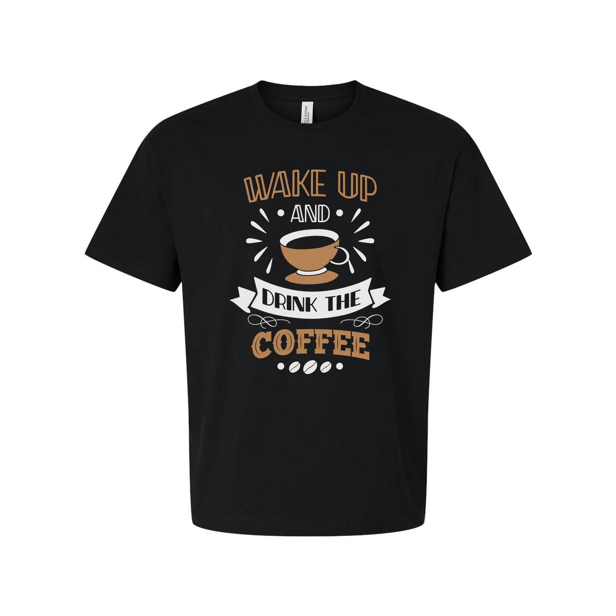 

Unisex Coffee Graphic Tee Featuring Wake Up And Drink The Coffee Design With Bol S