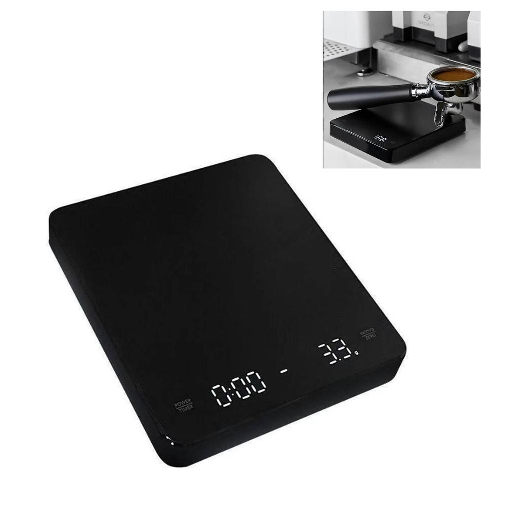 Digital Scale LCD Display Timing Function High Temperature Resistant Electronic Food Steelyard Black