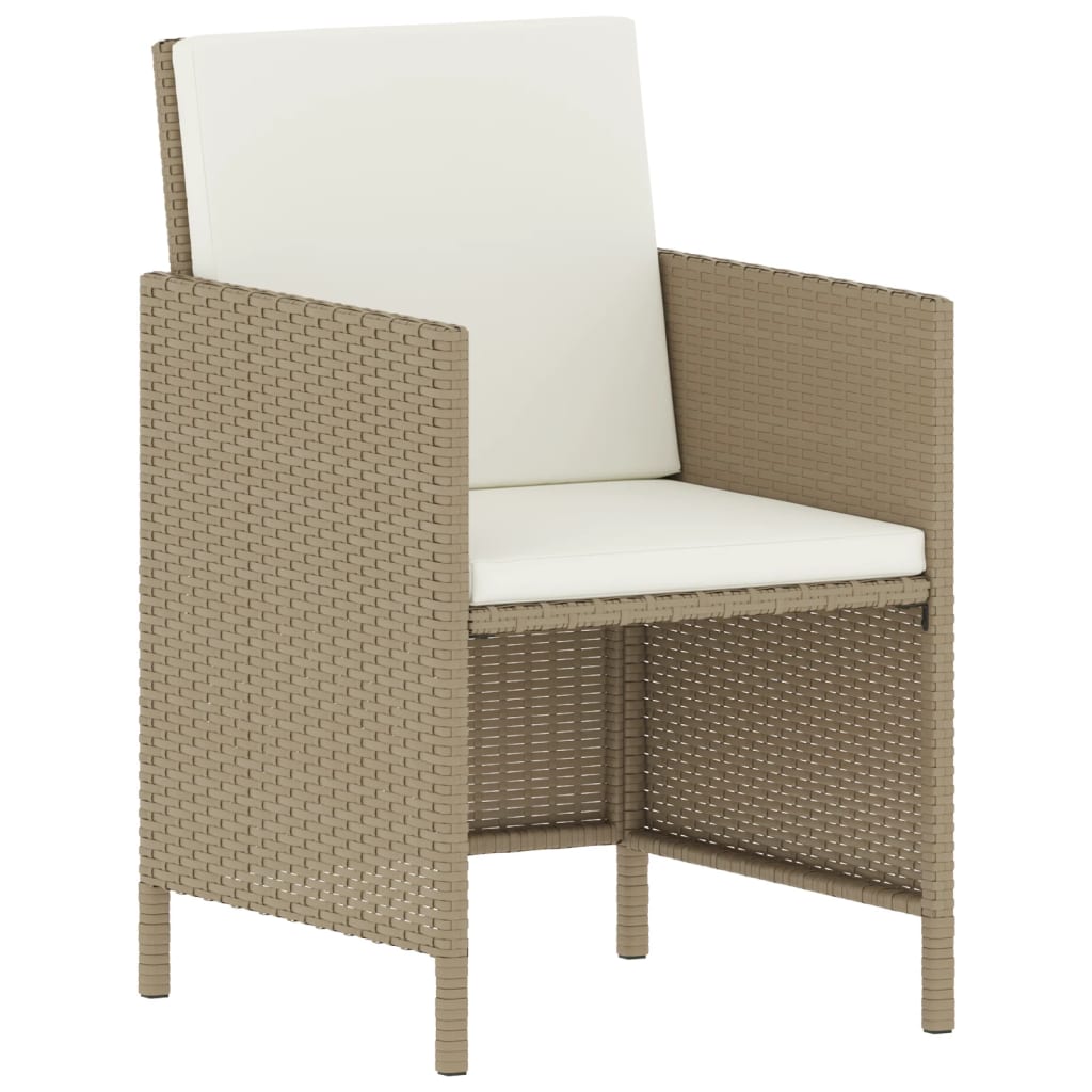 Vidaxl 6-Cz. Garden Furniture Set With Cushions, Beige, Poly Rattan