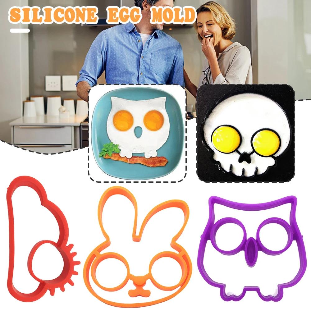 Breakfast Omelette Mold Silicone Egg Pancake Ring Shaper Cooking Tool DIY Kitchen Accessories Gadget Plastic Egg Separator