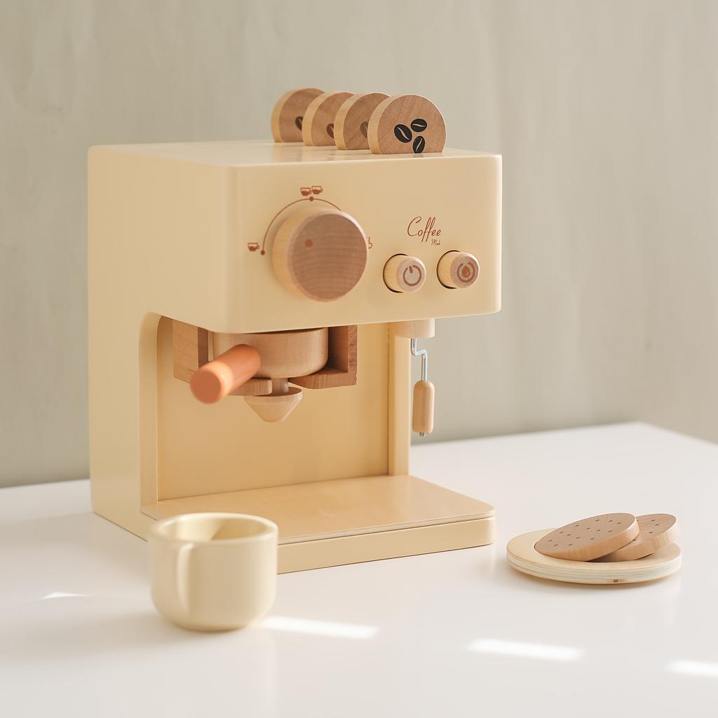 Wooden play house toys coffee machine children's role kitchen play toys educational multifunctional toys simulation dining kitchen set toys Christmas