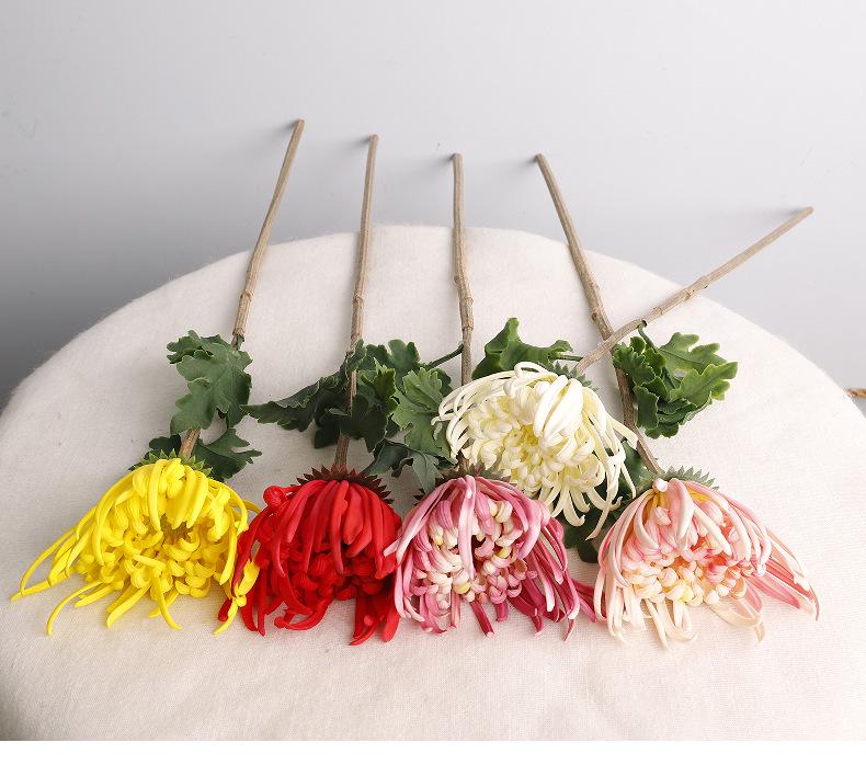 Realistic PU Chrysanthemum Artificial Flower for Wedding and Home Decor