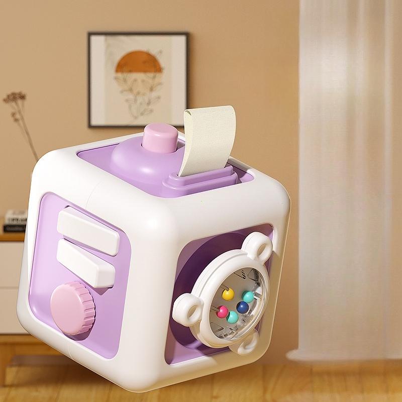 Baby Busy Board Cube Montessori Sensory Toys For Toddler Educational Learning Activities Travel Toys Lock Box Fine Motor Skills