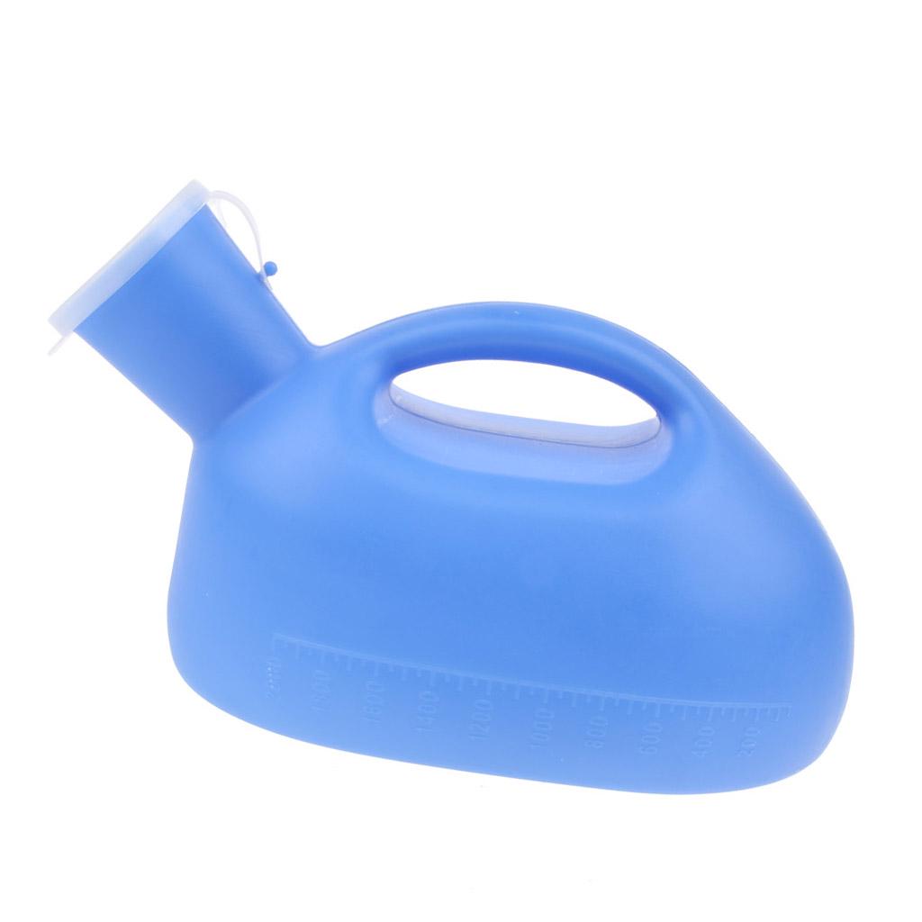 Urinals for Men 2000ml Thick Plastic Mens Bedpan Bottle with Lid - Spill Proof Urinary Bottle Male Urinal Pee Bottle