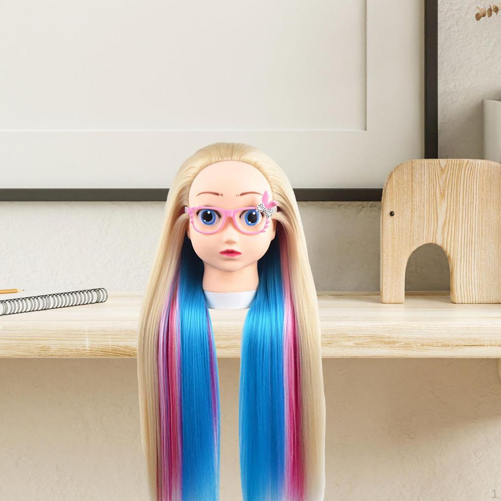 Doll Head Model with Desktop Stand Kids Styling Practice Training Manikin