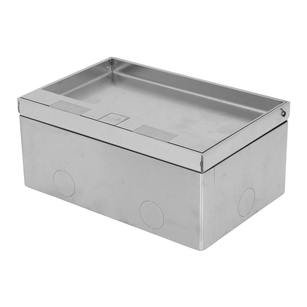 Recessed Floor Outlet Box Waterproof Stainless Steel Flat Socket Kit 4KW with 2  Standard 2 USB