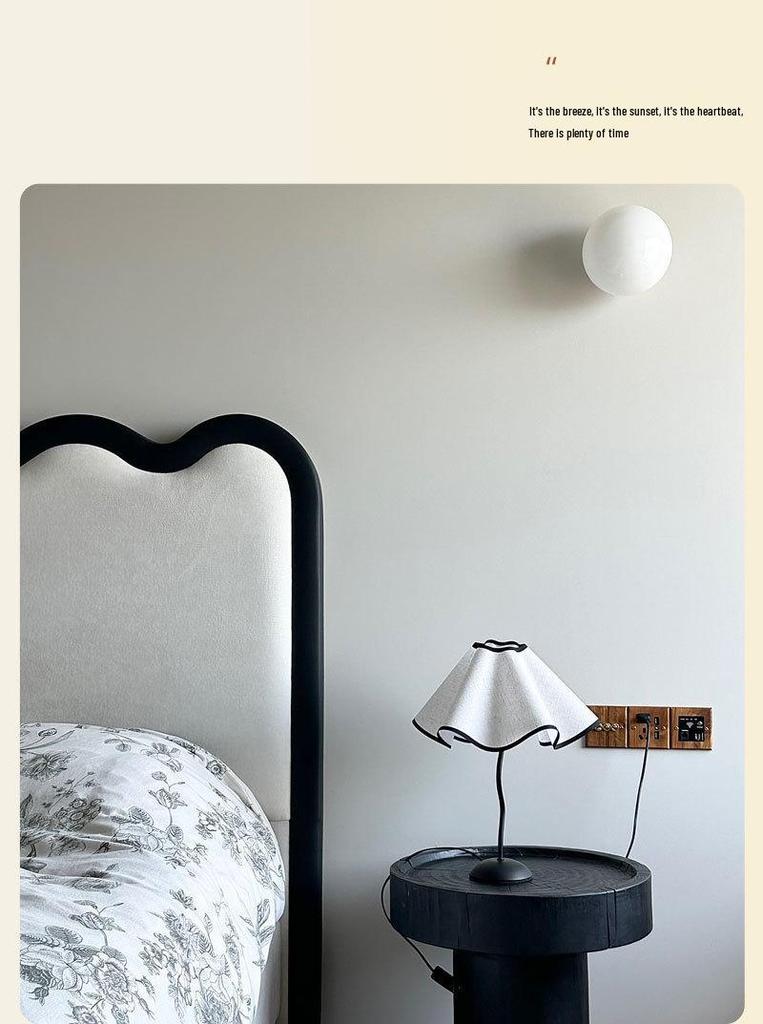 Modern Minimalist Petal Umbrella Desk Lamp - S-Shaped Iron Art for Bedrooms & B&Bs