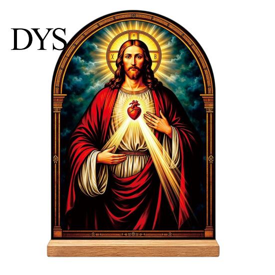 Exquisite Acrylic Table Centerpiece Catholic Statue Ornament, Tabletop Centerpiece, Freestanding Christian Unique Office Desk Accessories Religious