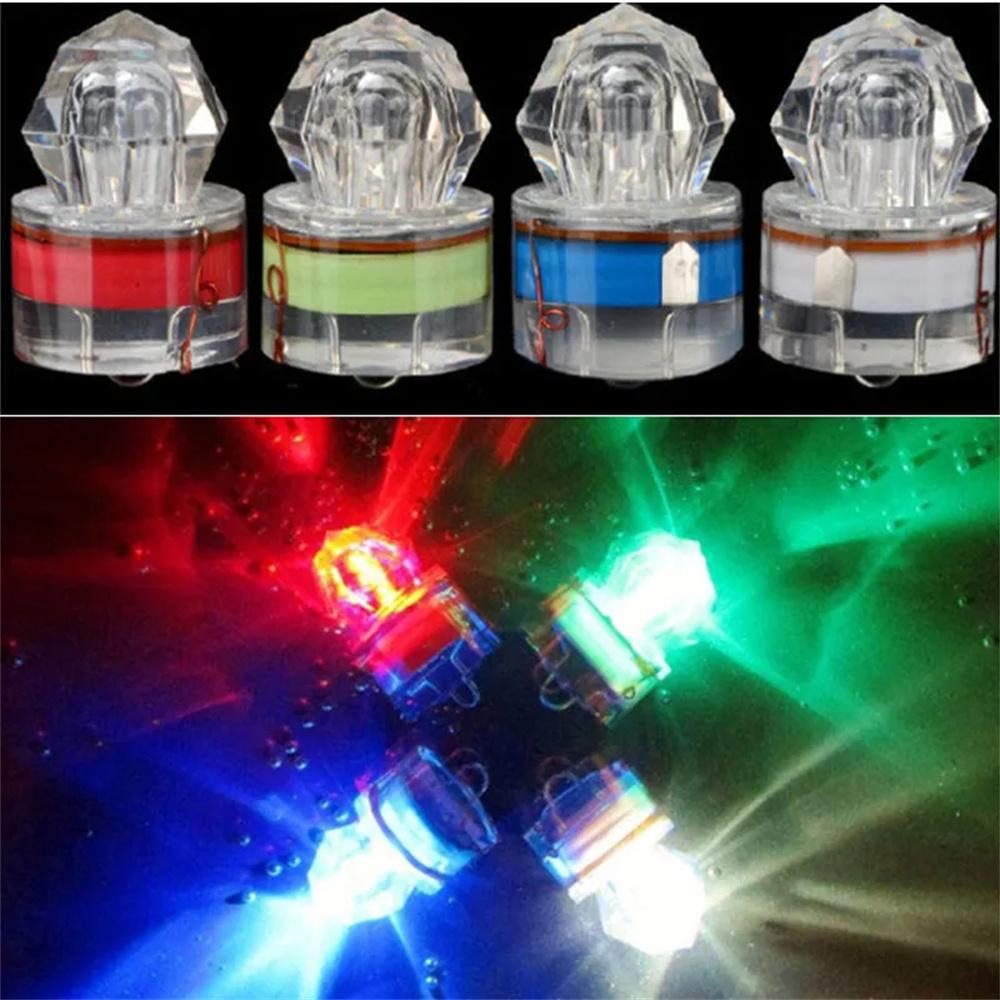 10pcs/Set Mini LED Waterproof Fishing Bait Light LED Deep Drop Underwater Lure Lighting Waterproof Fishing Bait Light Lure Squid