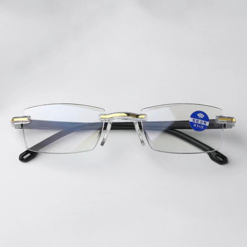 SmartZoom Rimless Reading Glasses with Auto Diopter & Blue Light Filter