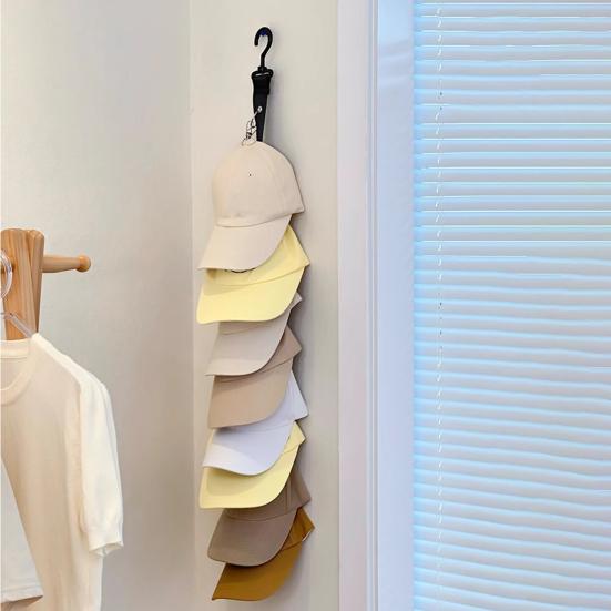 Cap Holder for Cupboard Baseball Cap Hanger with 8 Clips