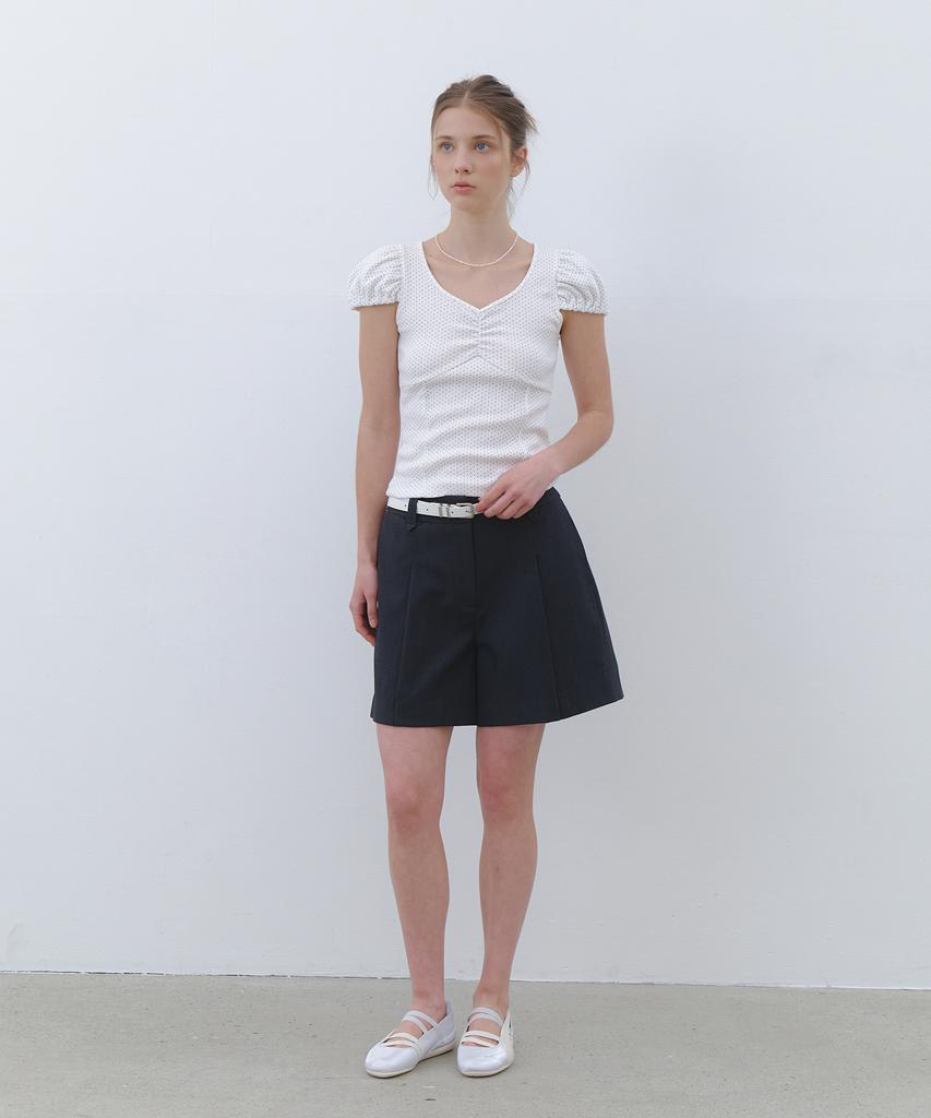CLUNY Minimal Strap High Waist Shorts - Beige