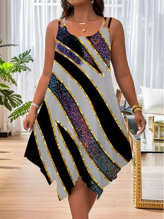 2025 Sommerkleid mit asymmetrischem Saum und Doppelträgern – Europäischer & Amerikanischer Stil