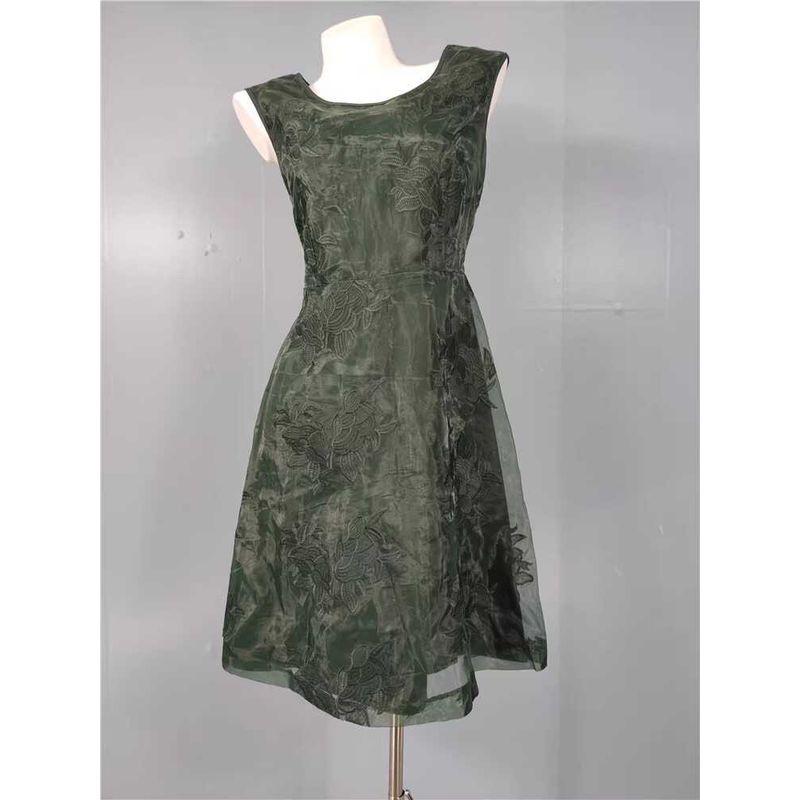 

Export Single 2024 Summer New Arrival Women s Clothing Fashion Elegant Silm Slim Looking Sleeveless Embroidered Dress Women Dark green 2XL