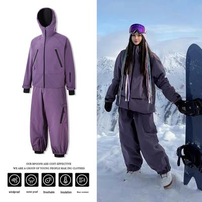 Unisex Northeast Snow Ski Suit Set - Single/Double Board, Warm Cotton Padded, Professional Waterproof Design