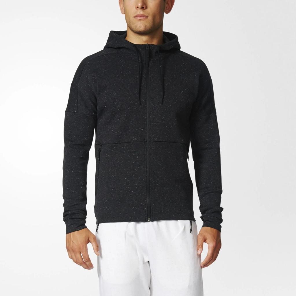 Adidas Knit Breathable Sports Hooded Jacket Men Outerwear Black S98783