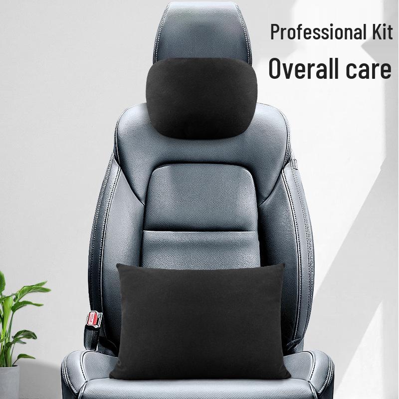 Mercedes-Benz Maybach S-Class Neck Pillow: Perforated Suede, Breathable Lumbar Support Headrest Cushion for Rear Seats