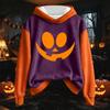 Women's Pullover Hoodie with Halloween Print Long Sleeve Drawstring Hood