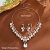 Retro Ethnic Water Drop Gem Necklace & Leaf Jewelry Set for Women