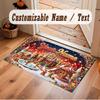 Christmas Theme Soft Crystal Velvet Rug Custom Name & Text Print Non Slip Floor Rug for Bedroom Living Room