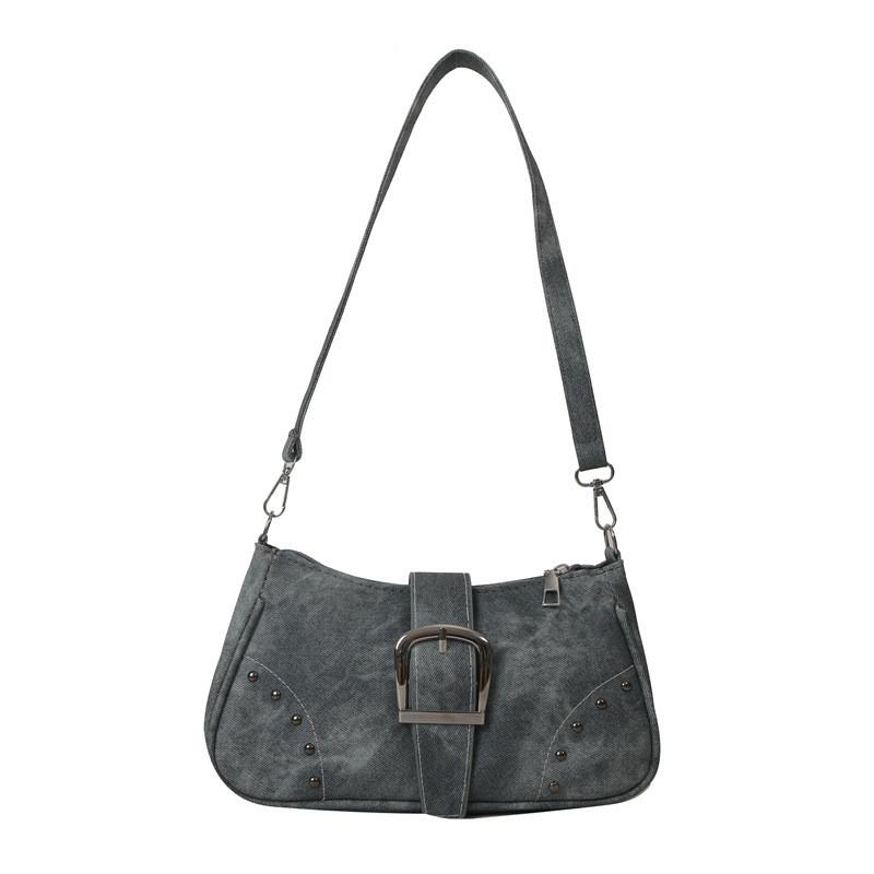 Шикарная и универсальная холщовая сумка для женщин в ретро-синем цвете с мягкой структурой, идеально подходит для повседневного использования Vintage Blue