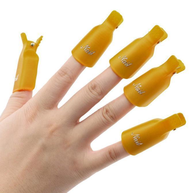 10PC Plastic   Cap Clip UV Gel Polish Remover Wrap Tool