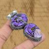 Natural Copper Russian Charoite Gemstone 925 Silver Pendant Vintage For Girls