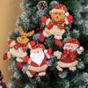 Christmas Tree Hanging Ornaments Small Fabric Dolls Santa Snowman Reindeer BearPuppet Accessories Holiday Party Home Decorations