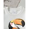 European sizes Crewneck Sweatshirt for Girls with Toucan, Tropical Flowers & Leaves, Soft Comfy Sportswear & Casual Attire