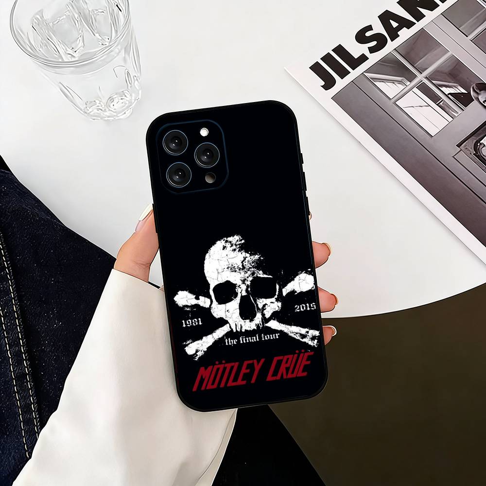 Retro Motley crue Phone Case For iPhone 17, 16,15,14,13,12,11 Plus,Pro Max, Others Soft Black Cover