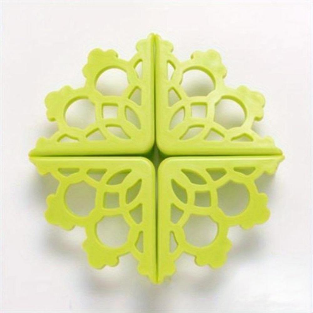 

4 шт./лот силіконовий м’який квітковий візерунок для кутового захисного захисного захисного захисного чохла для столу зелений