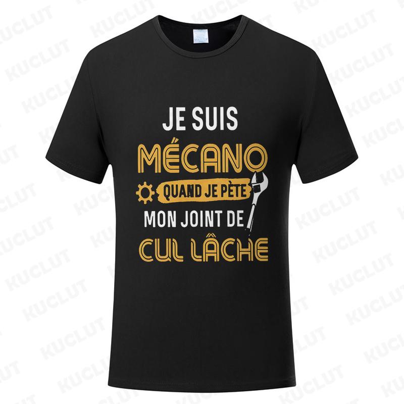 You Know I'm Mechano T Shirt Funny French Text Dad Gift Worker Humor Shirts Vintage Tee Casual Oversized Summer Fashion T-shirt
