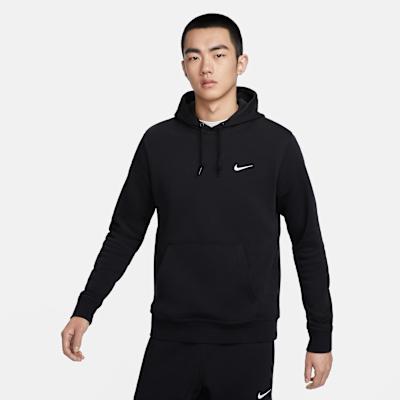 Nike Men s Hooded Fleece Lined Sweatshirt Black/White M