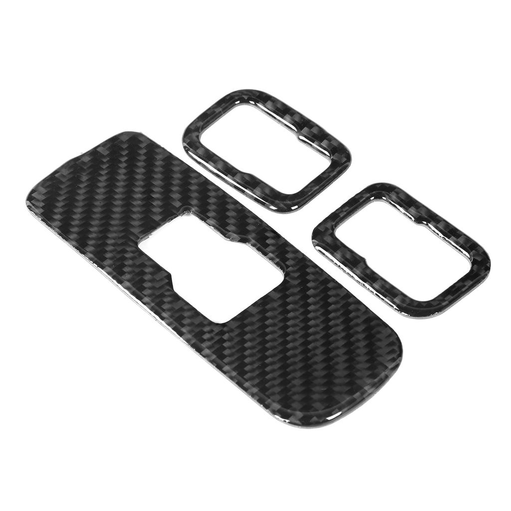 3pcs Window Switch Button Panel Trim Cover Carbon Fiber Decoration Fit for S60 V60RHD