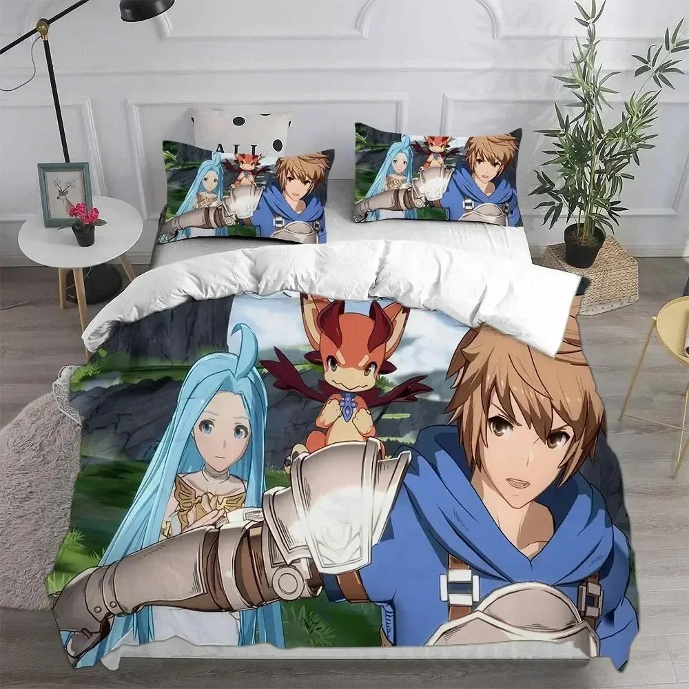 Granblue Fantasy Bedding Set Printed Bed Set With Pillowcase Duvet Cover Soft Queen King Size Bedclothes Home Kids Adult Size