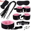 Sexy Nylon BDSM Kits Plush Sex Bondage Set Handcuffs Sex Games Whip Gag Nipple Clamps Sex Toys For Couples Exotic