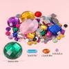 Sew on Rhinestones 100Pcs Mixed Shape Flat Back Rhinestones with 2 Holes Sewing Arylic Rhinestone for Crafts