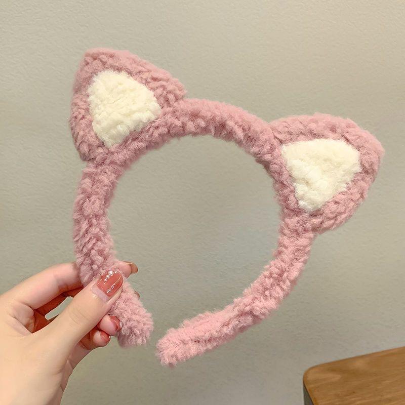 Cartoon Plush Headband: Cute Hair Accessory for Women & Kids, Perfect for Face Washing