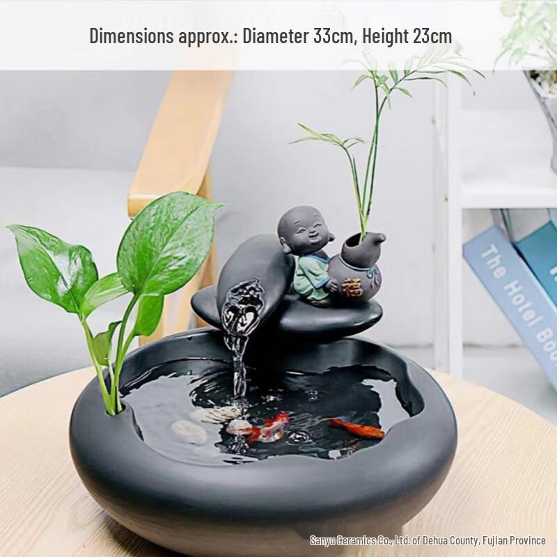 Miling Ceramic Flowing Water Fortune Decoration