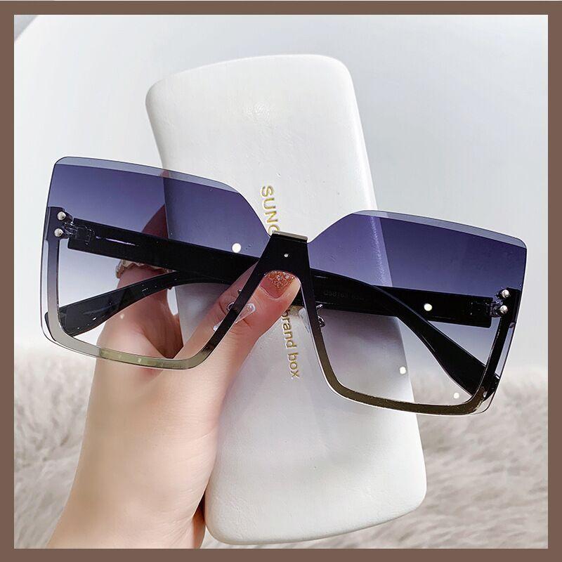 Ladies Rimless Oversized Fashion Sunglasses Trend Driver Driving Glasses Outdoor Cycling Sports Fishing Sunglasses UV400