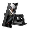 Luxury Genuine Leather Flip Case With Kickstand Mate 30 Pro Black Red Blue Green Cross-Grain Design