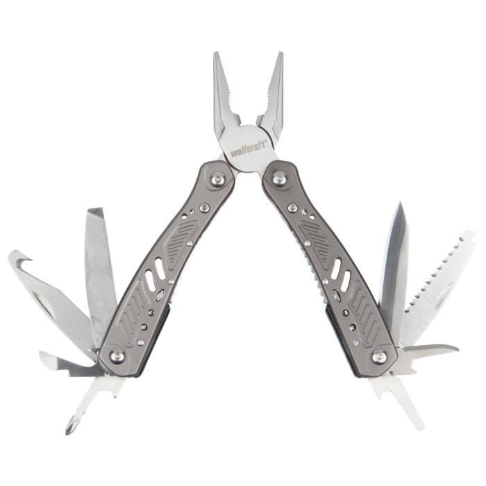 Wolfcraft Couteau multifonctionnel 13-en-1 avec étui